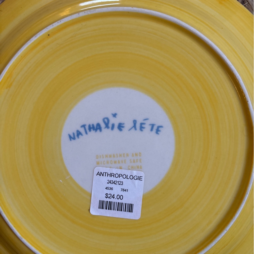 Anthropologie Nathalie Lete Angelfish 10” Dinner Plate BRAND NEW RARE - Picture 4 of 4